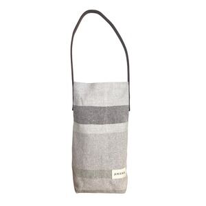 Amana Woolen‎ Mills Artisan Leather Handle Cotton Double Wine Holder Bag Tote